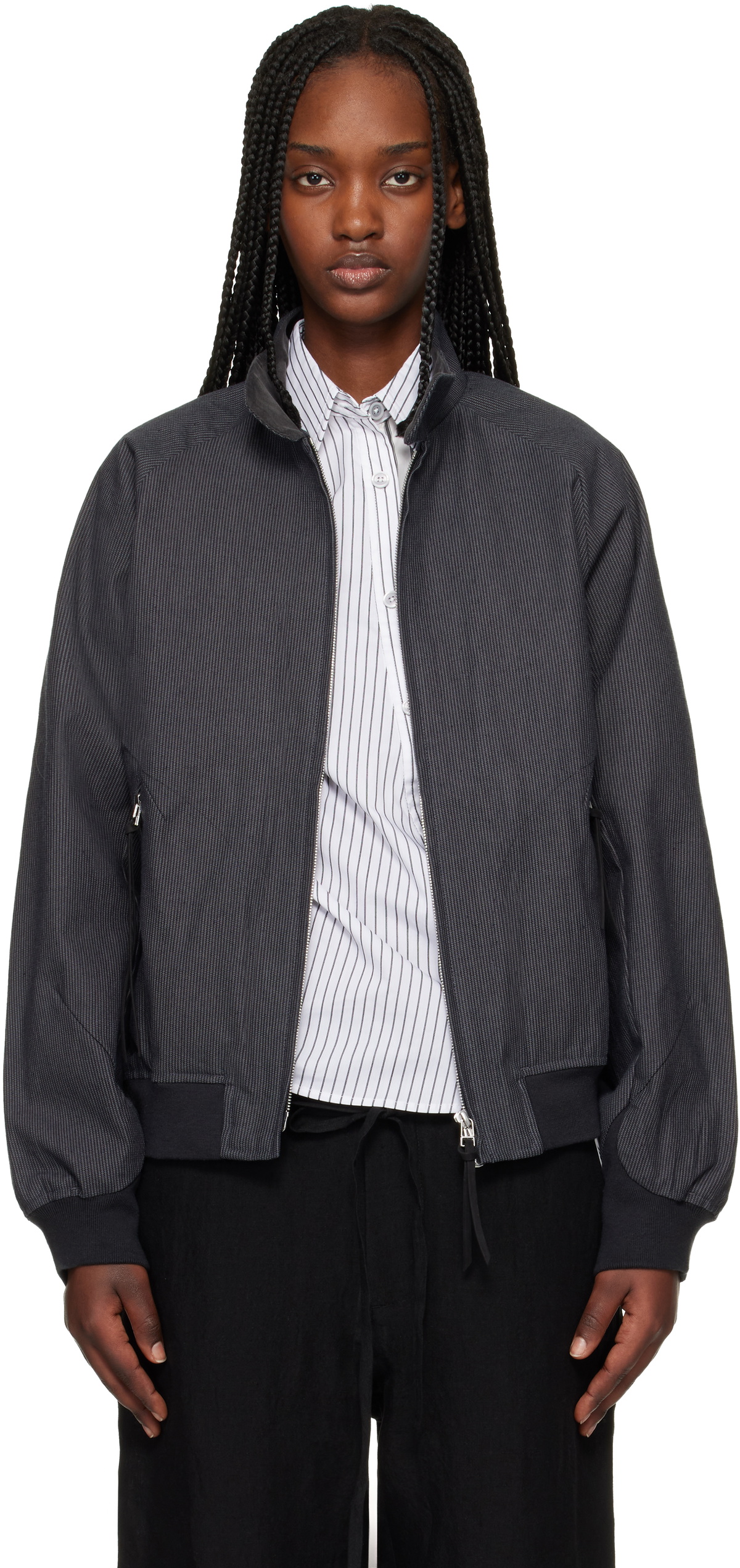POST ARCHIVE FACTION (PAF) Gray Opening Bomber Jacket