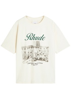 Rhude Virgin Islands Script Printed Cotton T-shirt White
