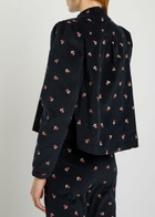 Rixo Nyla Floral-embroidered Fine Cord Jacket Navy