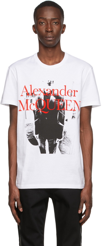 Photo: Alexander McQueen White Graphic Print T-Shirt