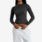 SKIMS Women's Fits Everybody Long Sleeve T-Shirt in Onyx