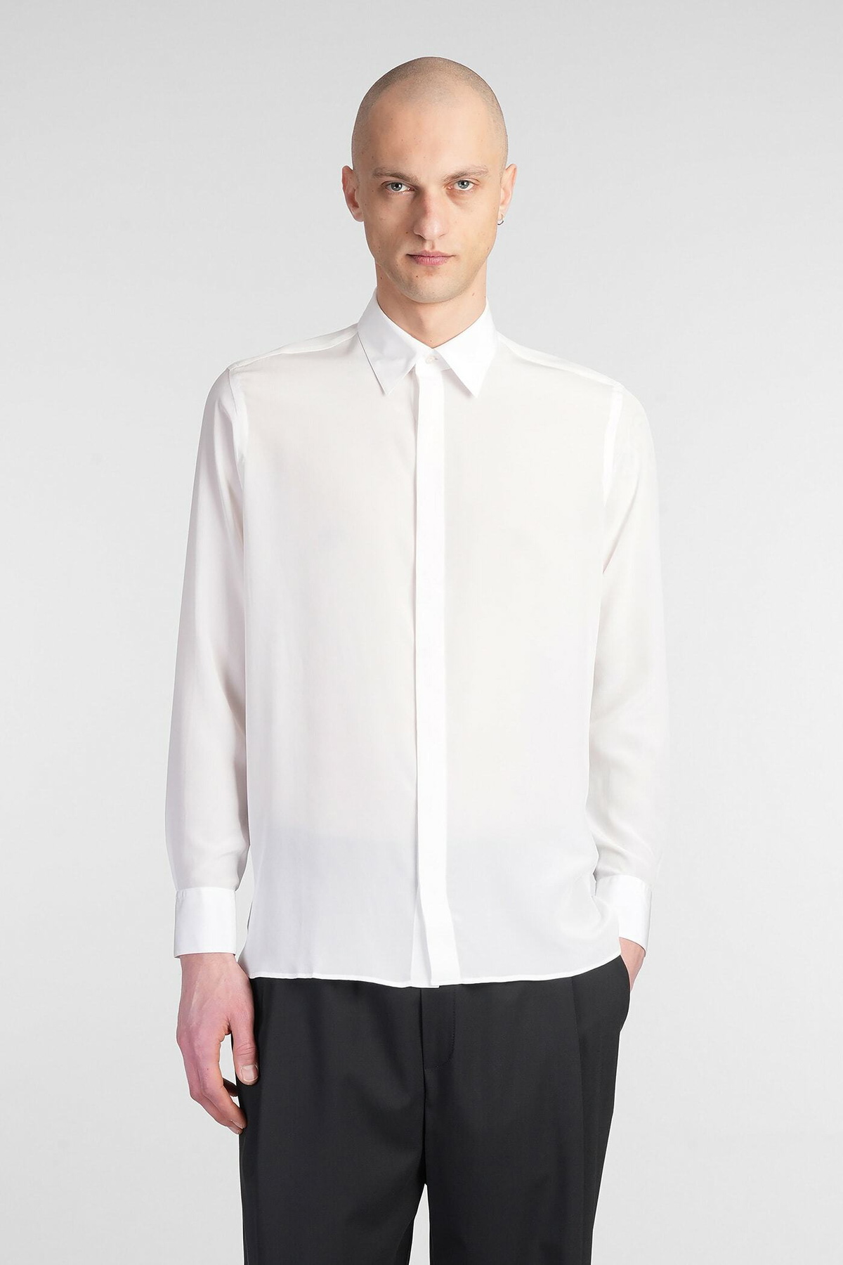 Laneus Shirt In White Silk