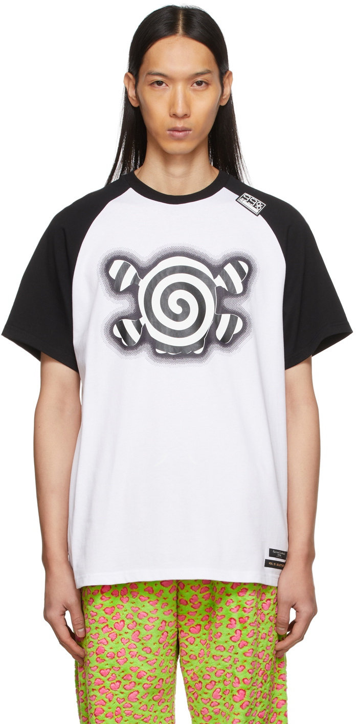 99% IS Black & White Vol. 16 Spiral Skull Raglan T-Shirt 99% IS