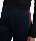Gucci Web Stripe ribbed-knit jersey capri pants