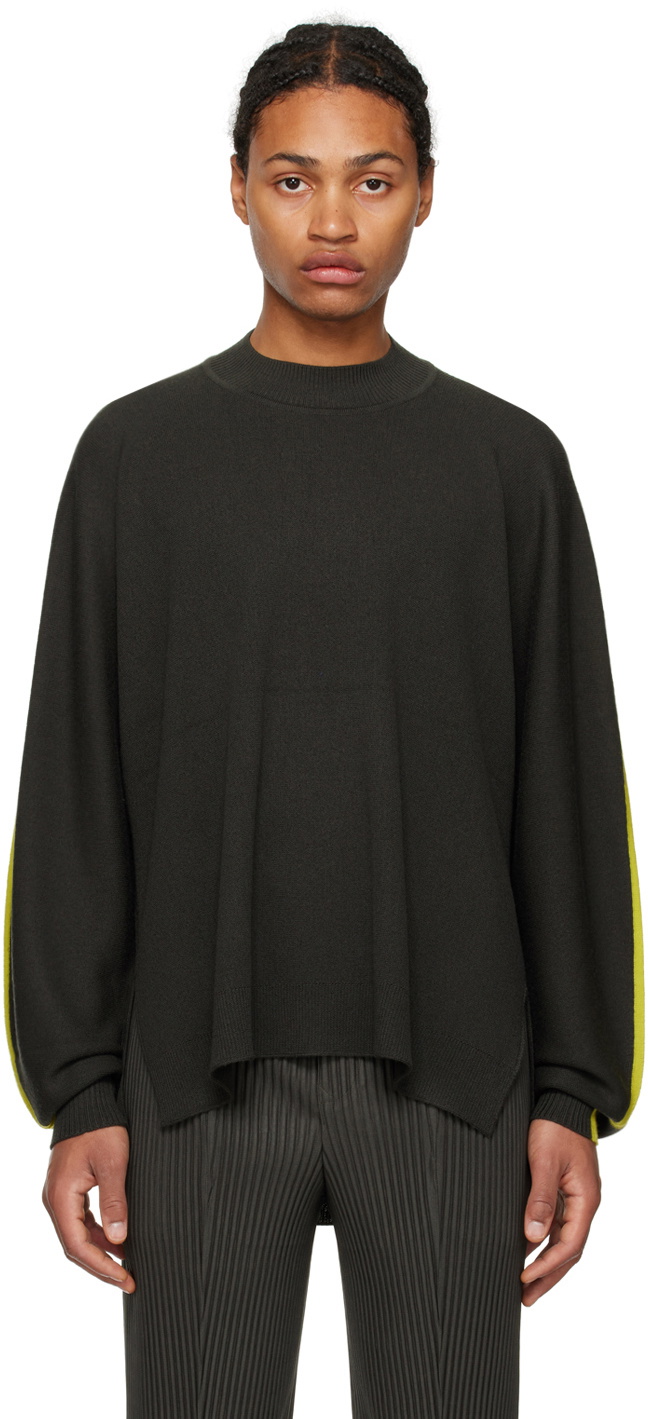 Gray Framework Sweater by HOMME PLISSÉ ISSEY MIYAKE on Sale