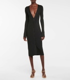 Galvan Ribbed button-down midi dress