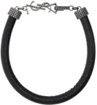Saint Laurent Black Opyum Logo Bracelet