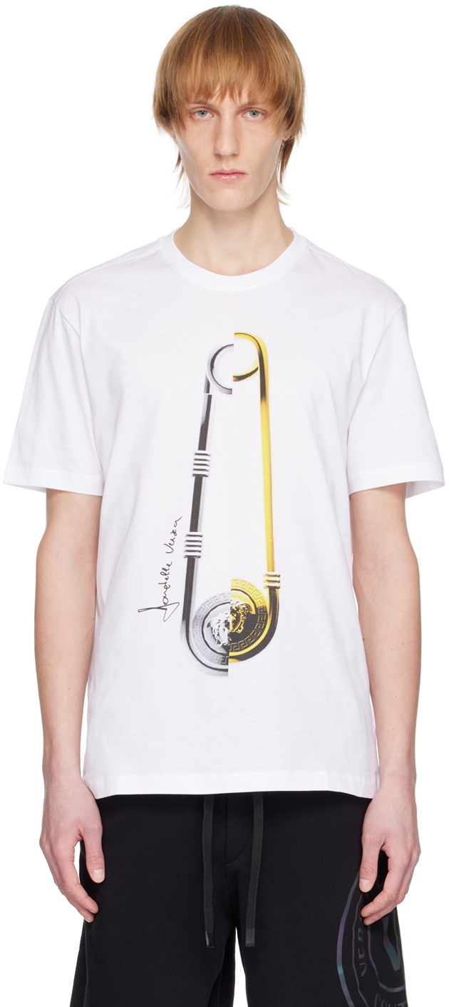 Versace White Safety Pin T-Shirt Versace