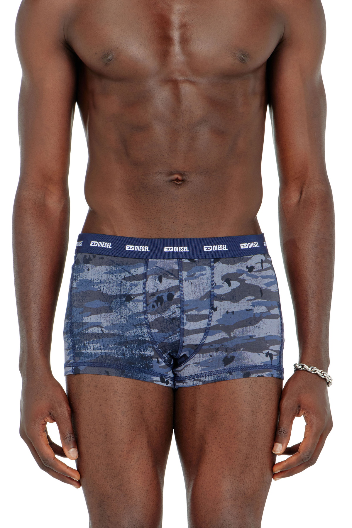 Diesel Three-pack of boxer briefs plain and camo - Trunks Mens in Blue