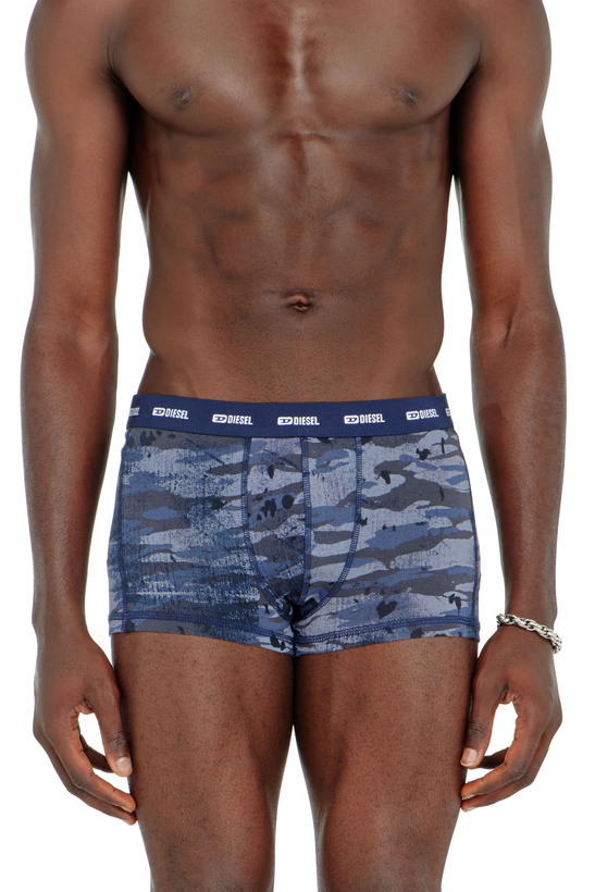 Photo: Diesel Three-pack of boxer briefs plain and camo - Trunks Mens in Blue