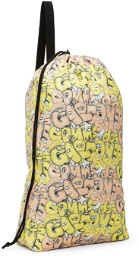 Comme des Garçons Shirt Yellow Kaws Edition Drawstring Backpack