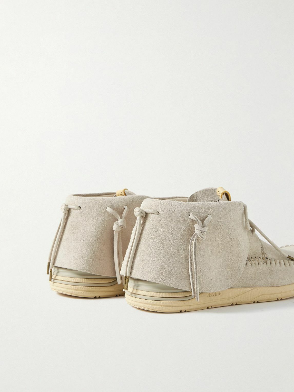Visvim - FBT Lhamo-Folk Embellished Fringed Suede Ankle Boots - Neutrals