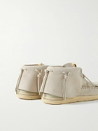 Visvim - FBT Lhamo-Folk Embellished Fringed Suede Ankle Boots - Neutrals