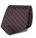 GUCCI - 7cm Logo-Jacquard Silk Tie - Blue