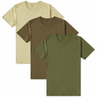 Polo Ralph Lauren Men's Crew Base Layer T-Shirt - 3 Pack in Olive Multi