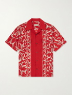 KAPITAL - Camp-Collar Printed Woven Shirt - Red