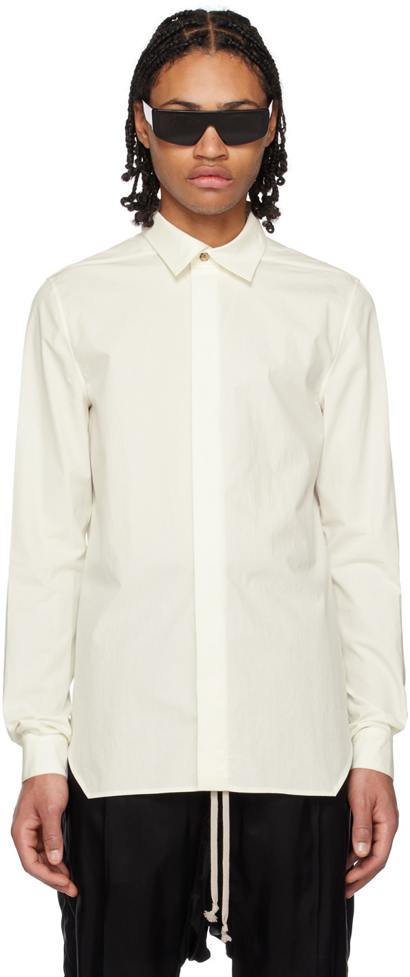 19SS Rick Owens コットンブロード　ドレスシャツ　ホワイト Rick Owens White Office Shirt Rick Owens