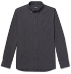 TOM FORD - Button-Down Collar Checked Cotton Shirt - Blue