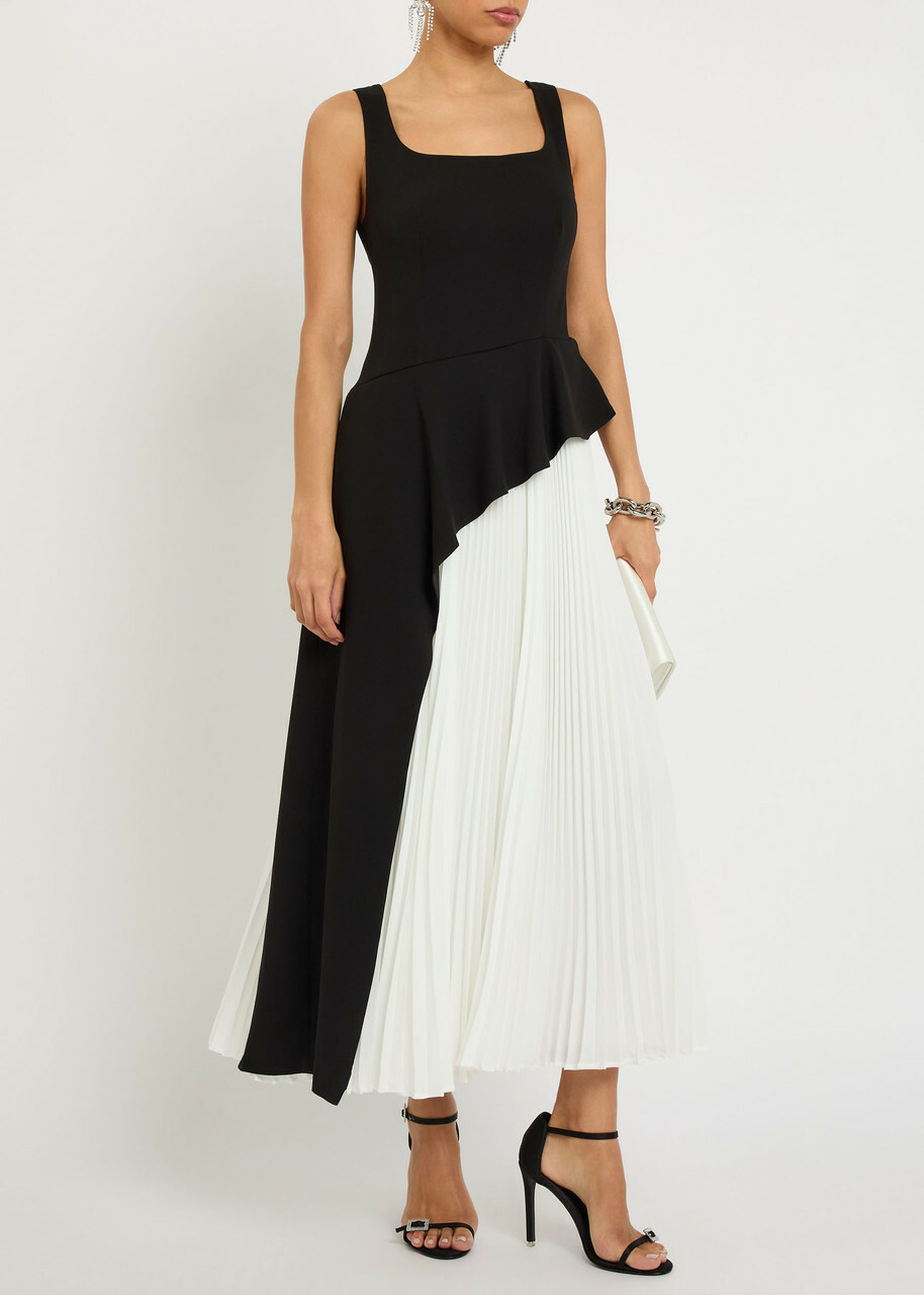 Simkhai Zayla Colour-blocked Crepe Maxi Dress Black