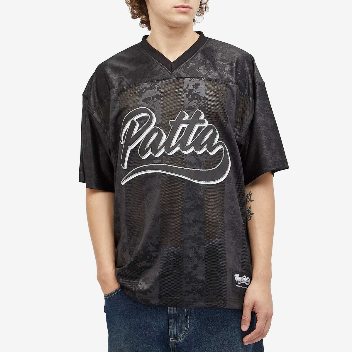 Patta Men's Digi Lobi Mesh Football Jersey in Black Patta