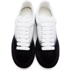 Alexander McQueen White and Black Velvet Spray Oversized Sneakers