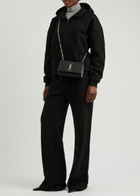 Saint Laurent Panelled Half-zip Hooded Cotton Sweatshirt Black