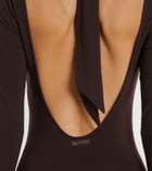 The Attico Draped open-back jersey midi dress