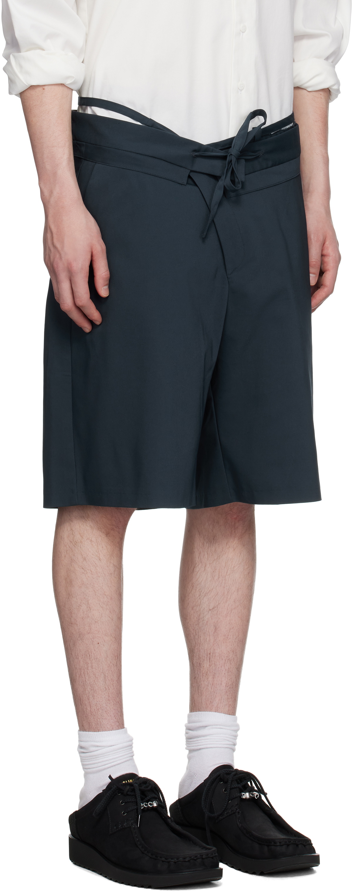 Ottolinger Navy Double Fold Suit Shorts