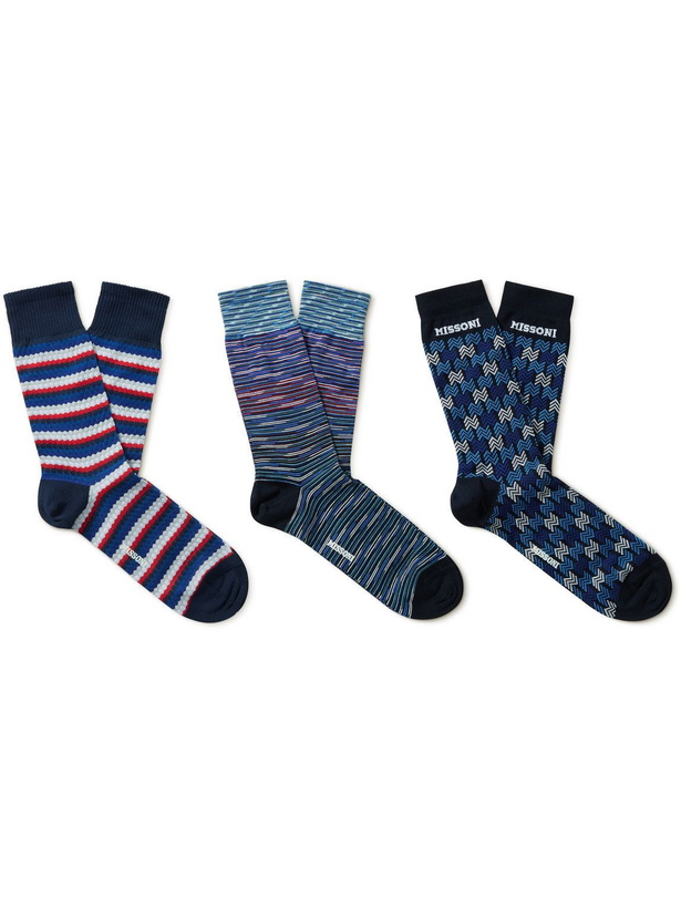 Photo: Missoni - Three-Pack Cotton-Blend Socks - Multi