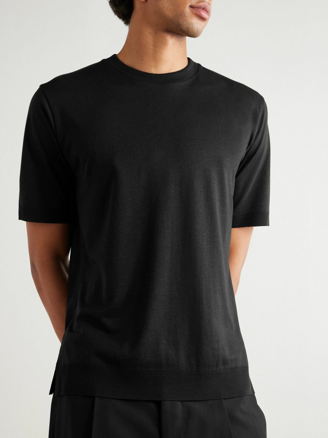 Altea - Cecil Lyocell and Cotton-Blend Jersey T-Shirt - Black
