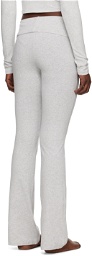 SKIMS Gray Cotton Jersey Foldover Lounge Pants
