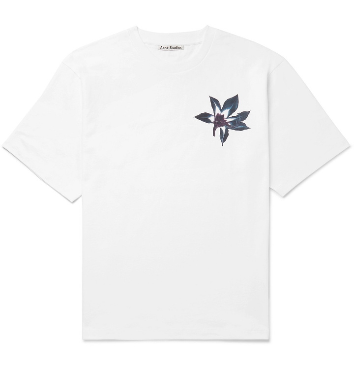 Photo: Acne Studios - Erian Printed Cotton-Jersey T-Shirt - White