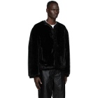 We11done Black Faux-Fur Jacket