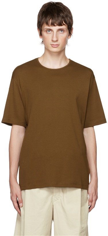 Photo: Lemaire Brown Ribbed T-Shirt