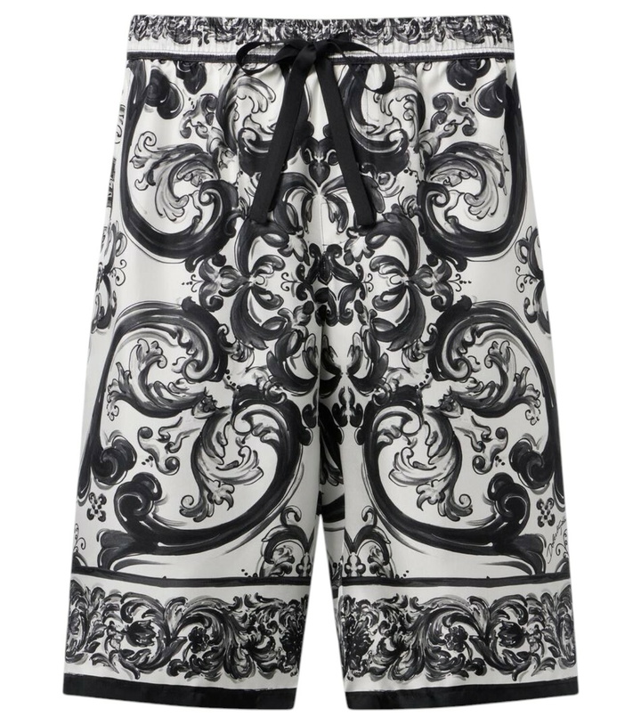 Photo: Dolce&Gabbana Majolica silk twill shorts