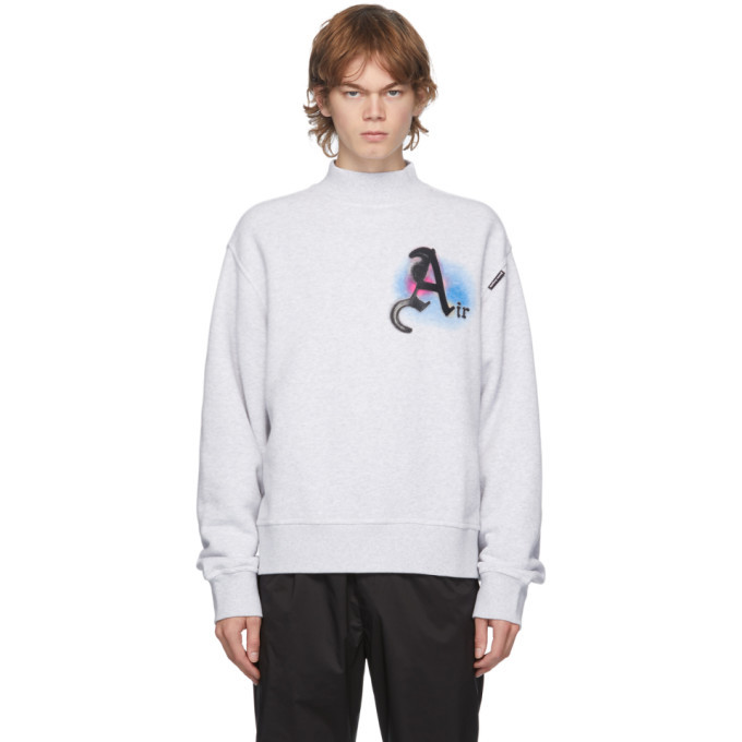 Photo: Palm Angels Grey Air Mock Neck Sweatshirt