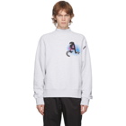 Palm Angels Grey Air Mock Neck Sweatshirt