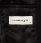 ALEXANDER MCQUEEN - Slim-Fit Panelled Wool-Gabardine and Wool and Mohair-Blend Suit Jacket - Black