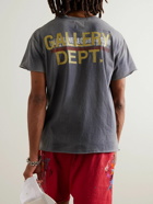 Gallery Dept. - Headline Records Distressed Printed Glittered Cotton-Jersey T-Shirt - Black