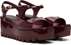Stella McCartney Burgundy Elyse Patent Platform Sandals