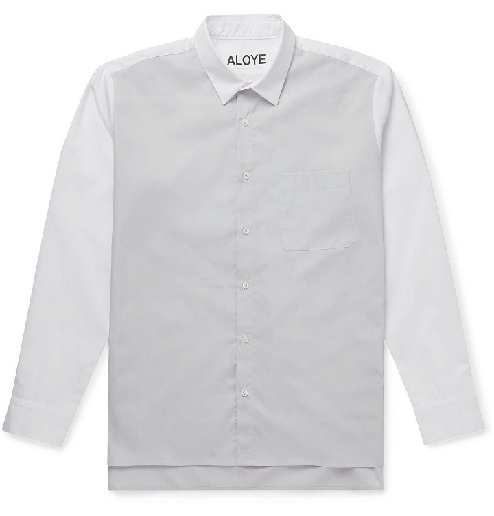 Photo: Aloye - Colour-Block Cotton-Poplin Shirt - Gray