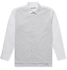Aloye - Colour-Block Cotton-Poplin Shirt - Gray