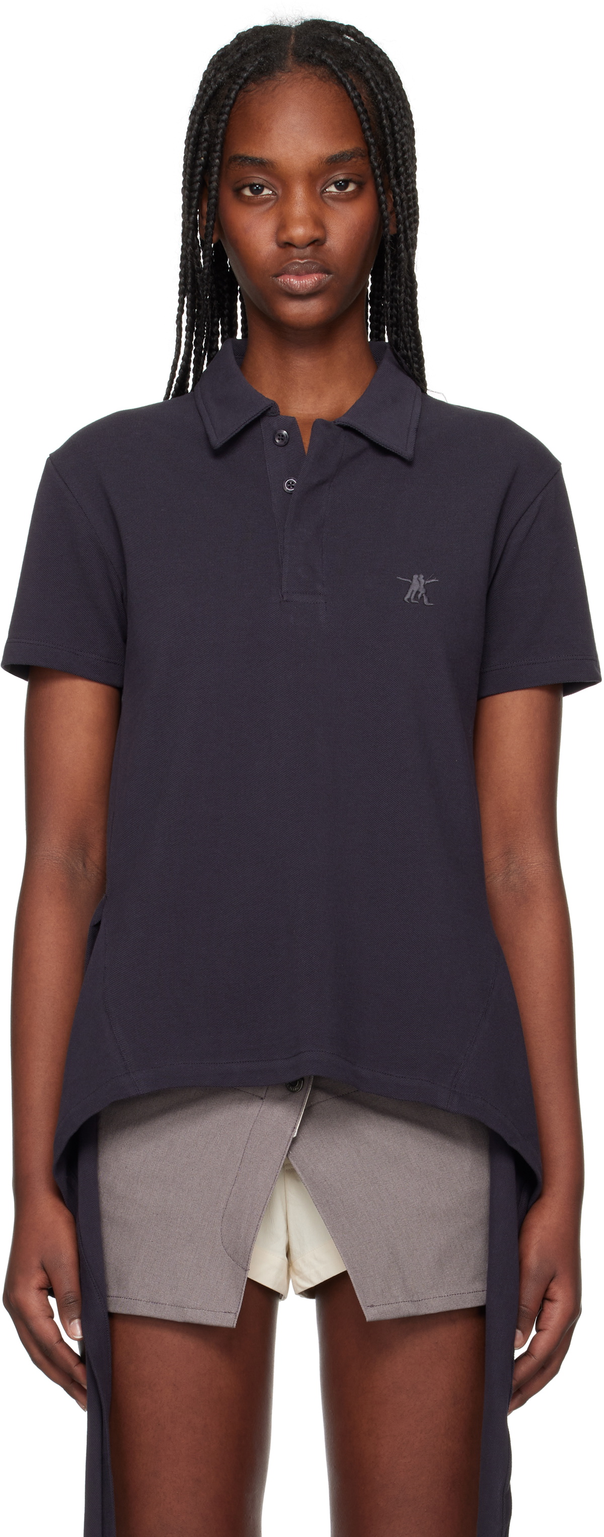 OPEN YY RUFFLE POLO SHIRT 5BJH1500 グレー OPEN YY Gray Trim Polo OPEN YY