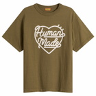 Human Made Men's Color Heart T-Shirt in Olive Drab