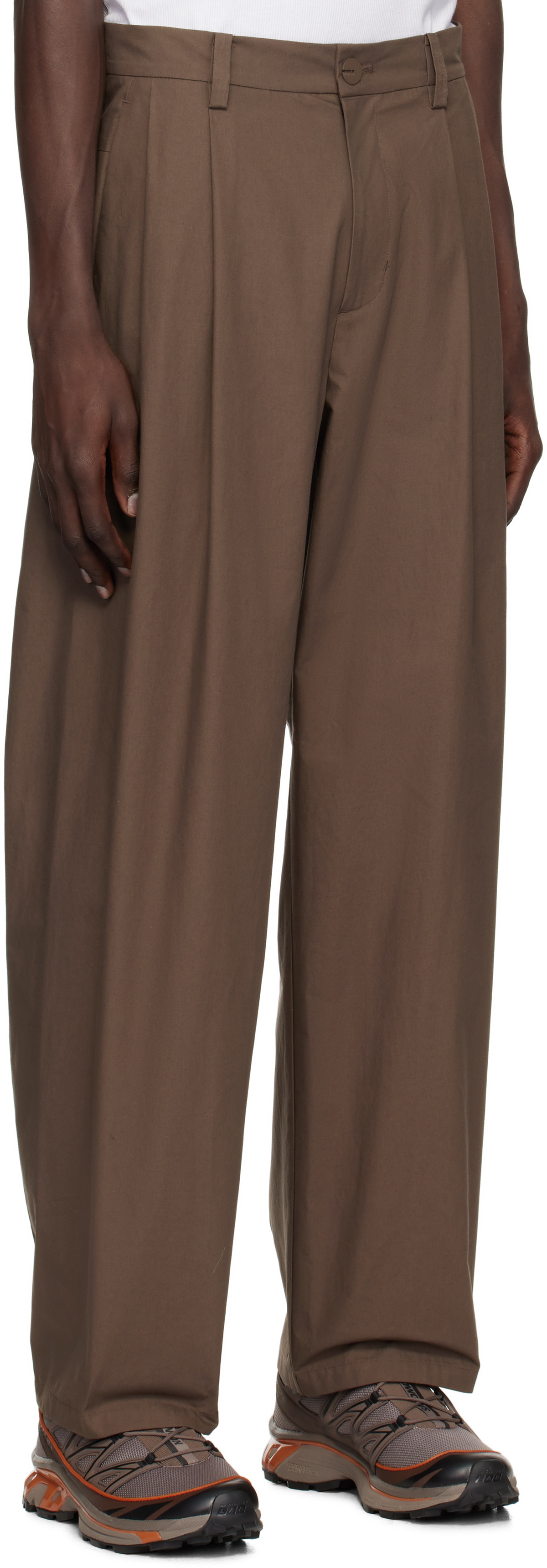 HYEIN SEO Brown Wide Beaded Belt Trousers