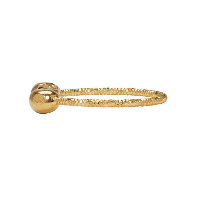 Alexander McQueen Gold Twin Skull Bracelet Alexander McQueen