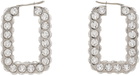 Amina Muaddi Silver Crystals Hoop Earrings
