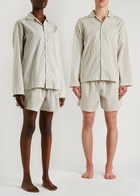 Tekla Unisex Poplin Pyjama Shorts White/black