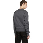 Moncler Grenoble Grey Quilted Maglia Sweatshirt