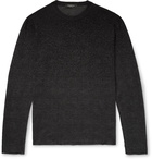 Ermenegildo Zegna - Dégradé Checked Cashmere and Silk-Blend Sweater - Men - Black